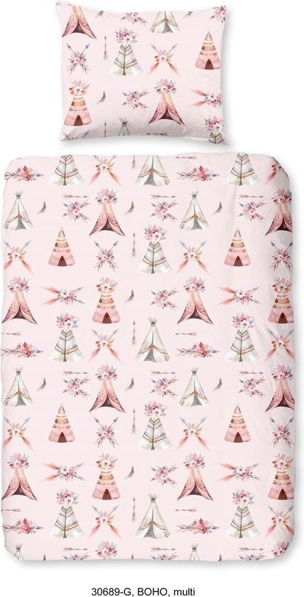 Kinderdekbedovertrek Boho - Katoen - 1-persoons (140x220 + 60x70 cm)