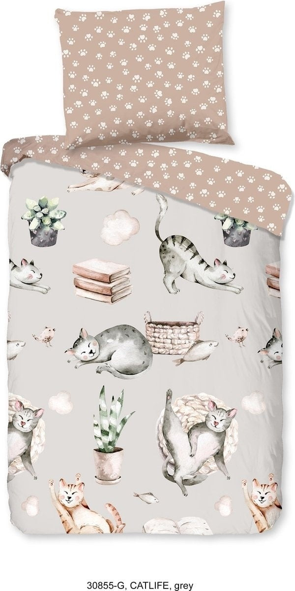 Peuterdekbedovertrek Catlife - katoen - juniorbed (120x150 + 60x70 cm)