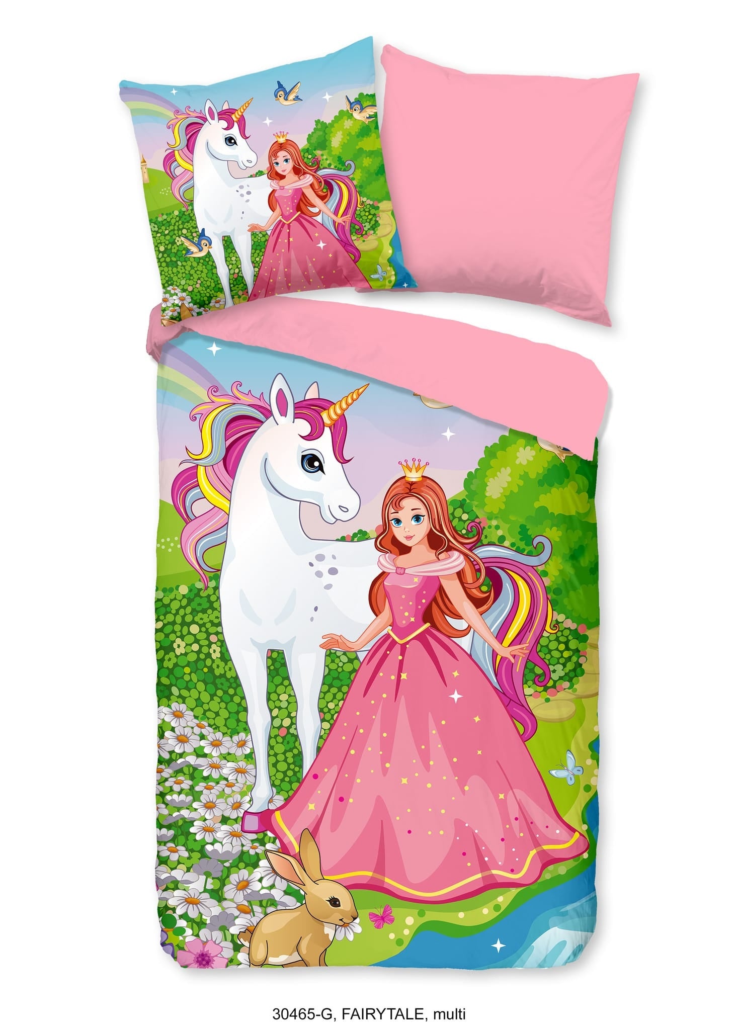 Kinderdekbedovertrek Fairytale - Katoen - 1-persoons (140x220 + 60x70 cm)