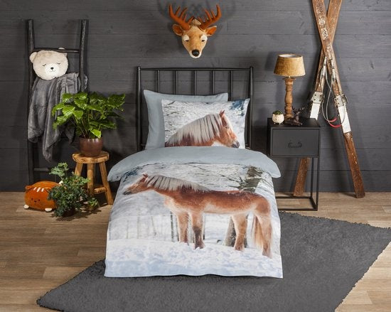 Kinderdekbedovertrek Scarlet - Flanel - 1-persoons (140x220 + 60x70 cm)