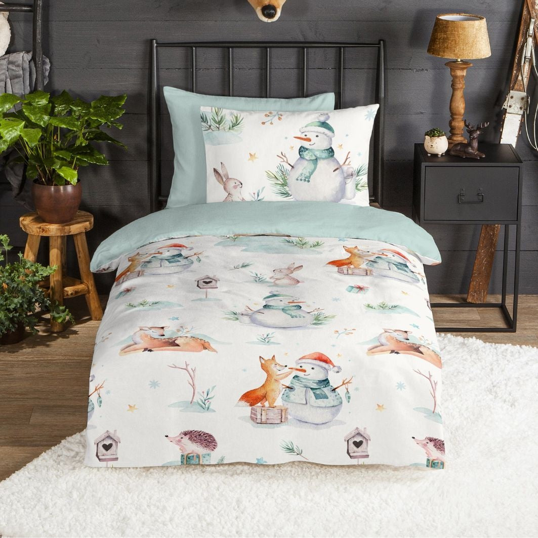 Flanel kinderdekbedovertrek Magic winter - 1-persoons (140x220 + 60x70 cm)