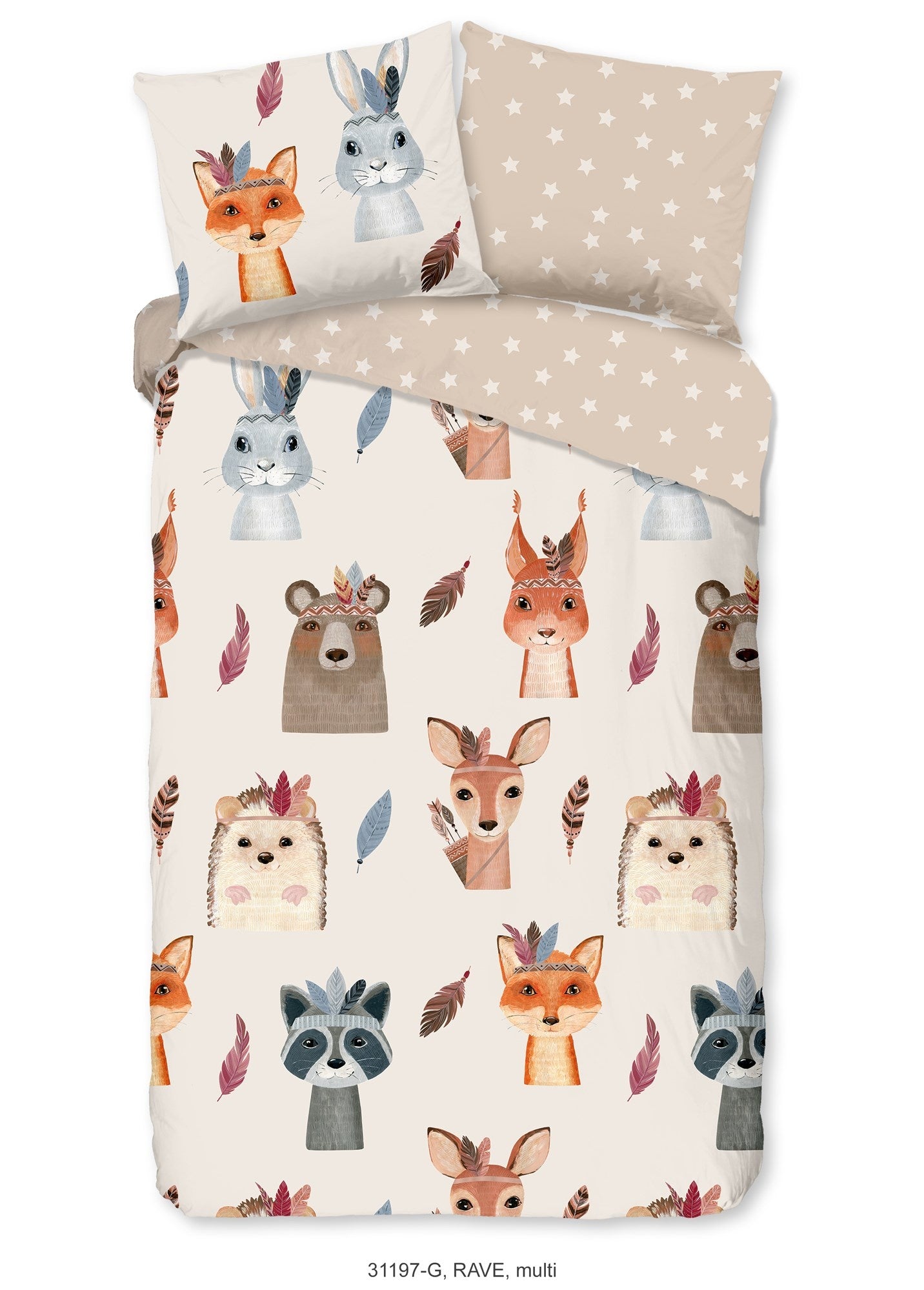 Kinderdekbedovertrek Rave - Katoen - 1-persoons (140x220 + 60x70 cm)