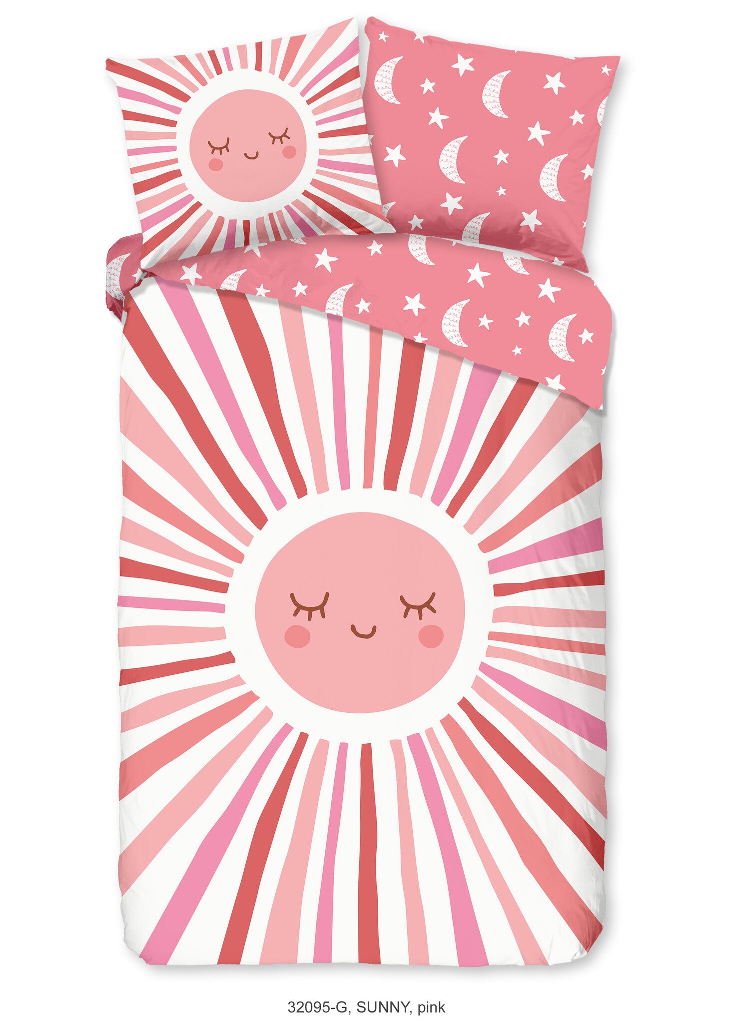 Katoen kinderdekbedovertrek Sunny - 1-persoons (140x220 + 60x70 cm)