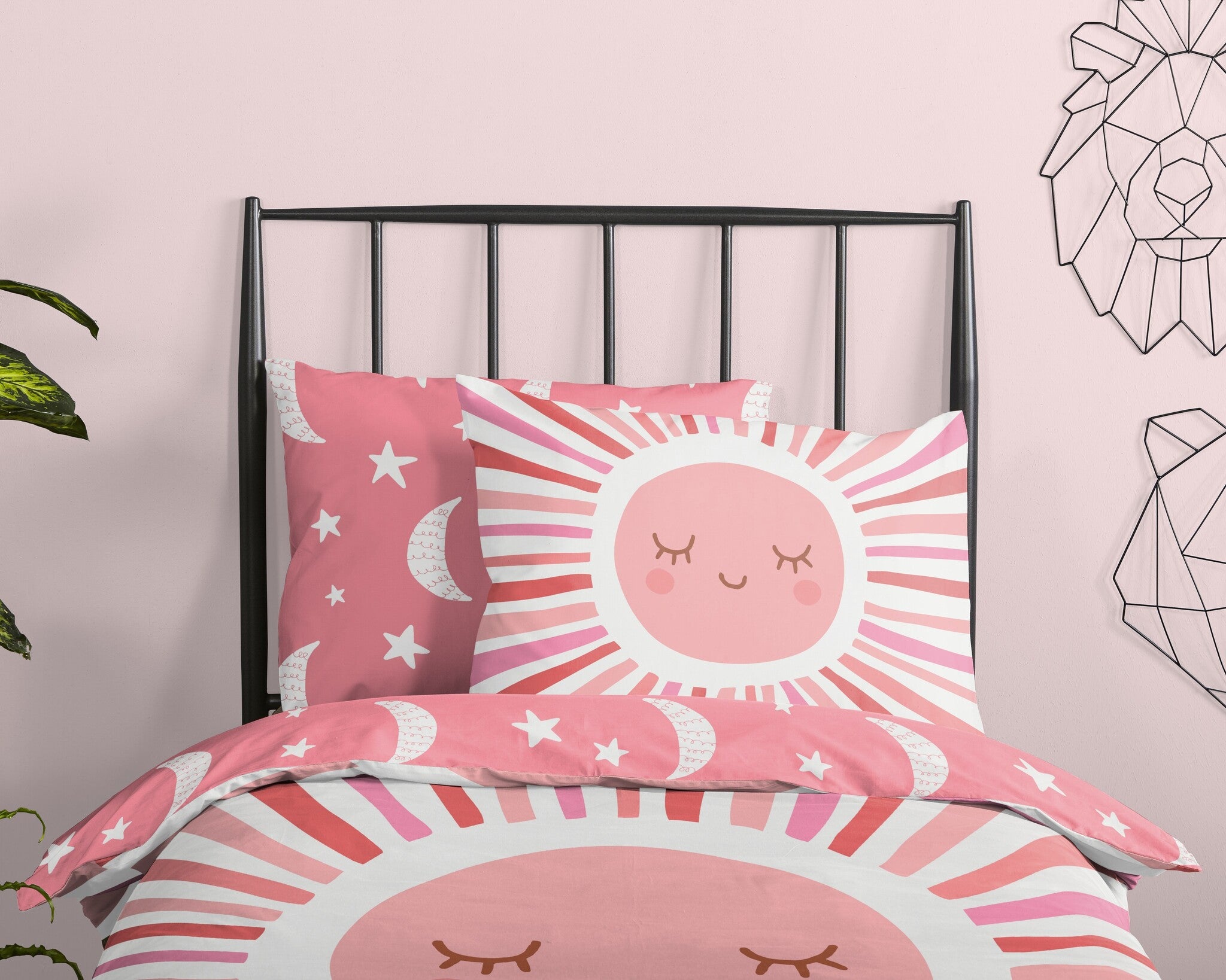 Katoen kinderdekbedovertrek Sunny - 1-persoons (140x220 + 60x70 cm)