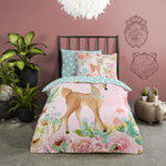 Kinderdekbedovertrek Sweet deer - Katoen - 1-persoons (140x220 + 60x70 cm)