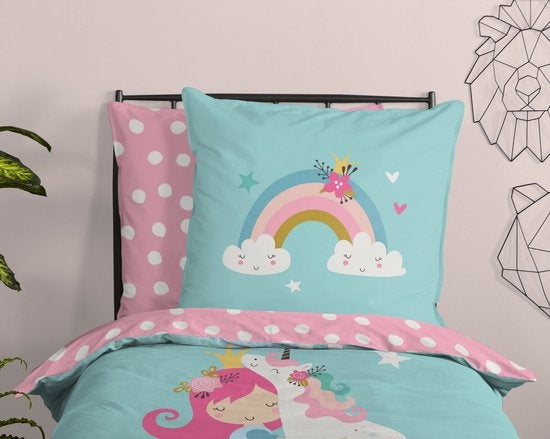 Kinderdekbedovertrek Unicorn heaven - Katoen - 1-persoons (140x220 + 60x70 cm)