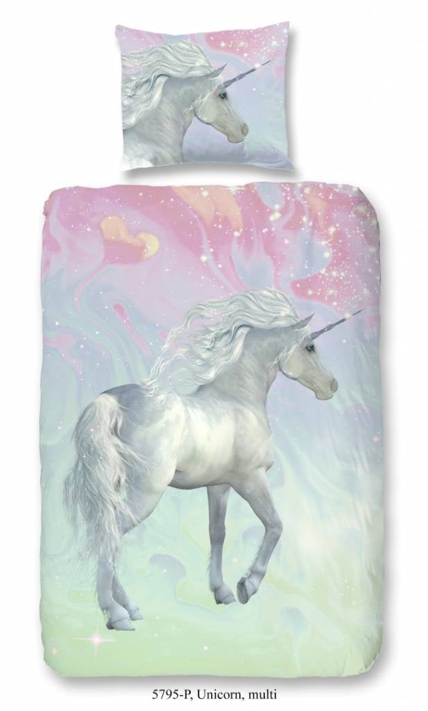 Good morning kinderdekbedovertrek Unicorn - katoen - 1-persoons (140x220 + 60x70 cm)