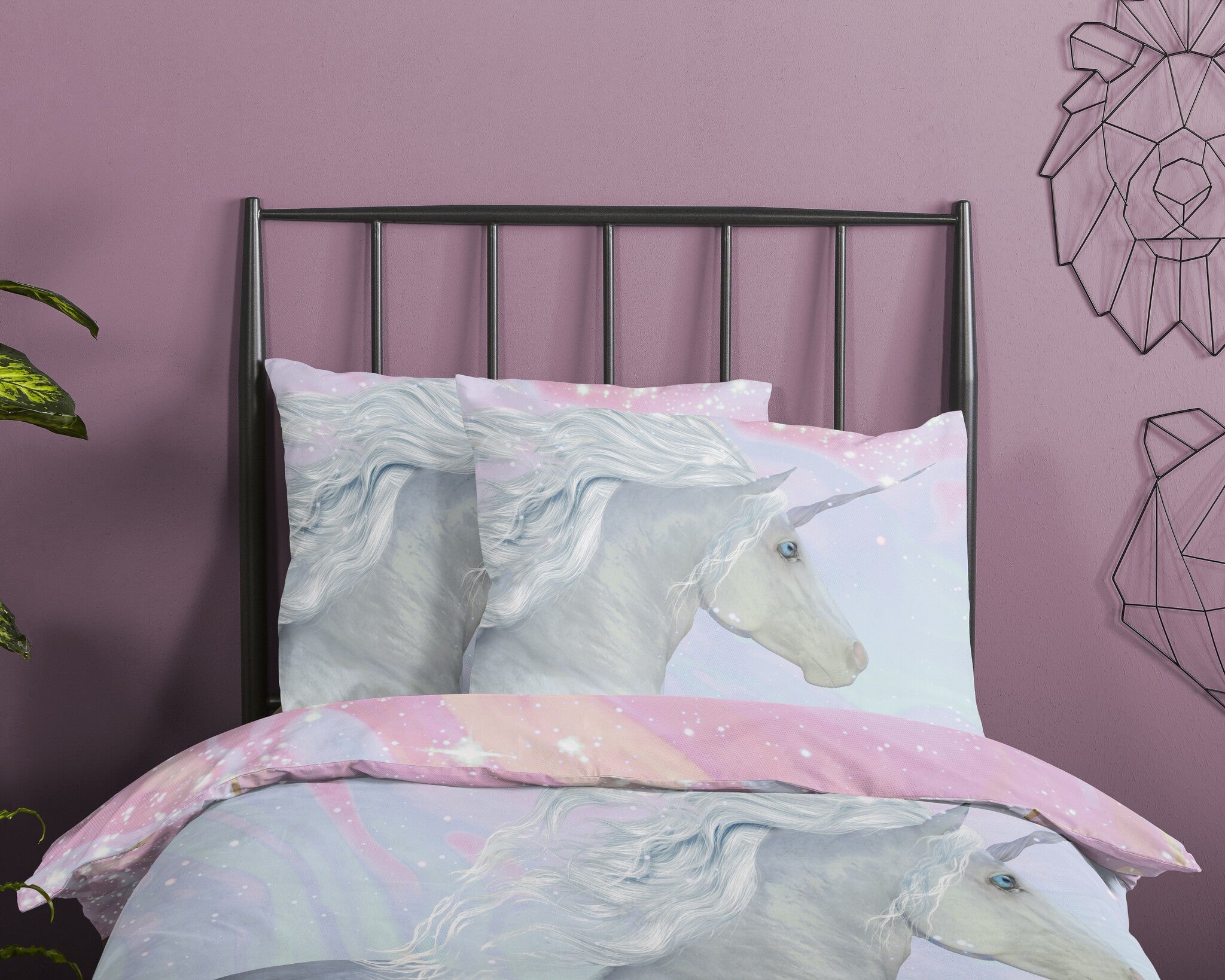 Good morning kinderdekbedovertrek Unicorn - katoen - 1-persoons (140x220 + 60x70 cm)