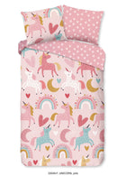 Good Morning kinderdekbedovertrek Unicorn pink - flanel