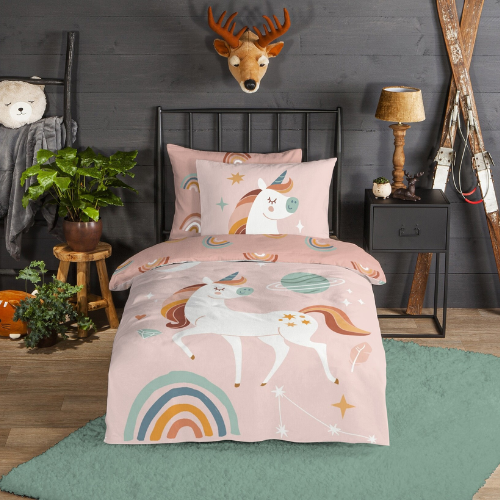 Kinderdekbedovertrek Unidance - Flanel - 1-persoons (140x220 + 60x70 cm)