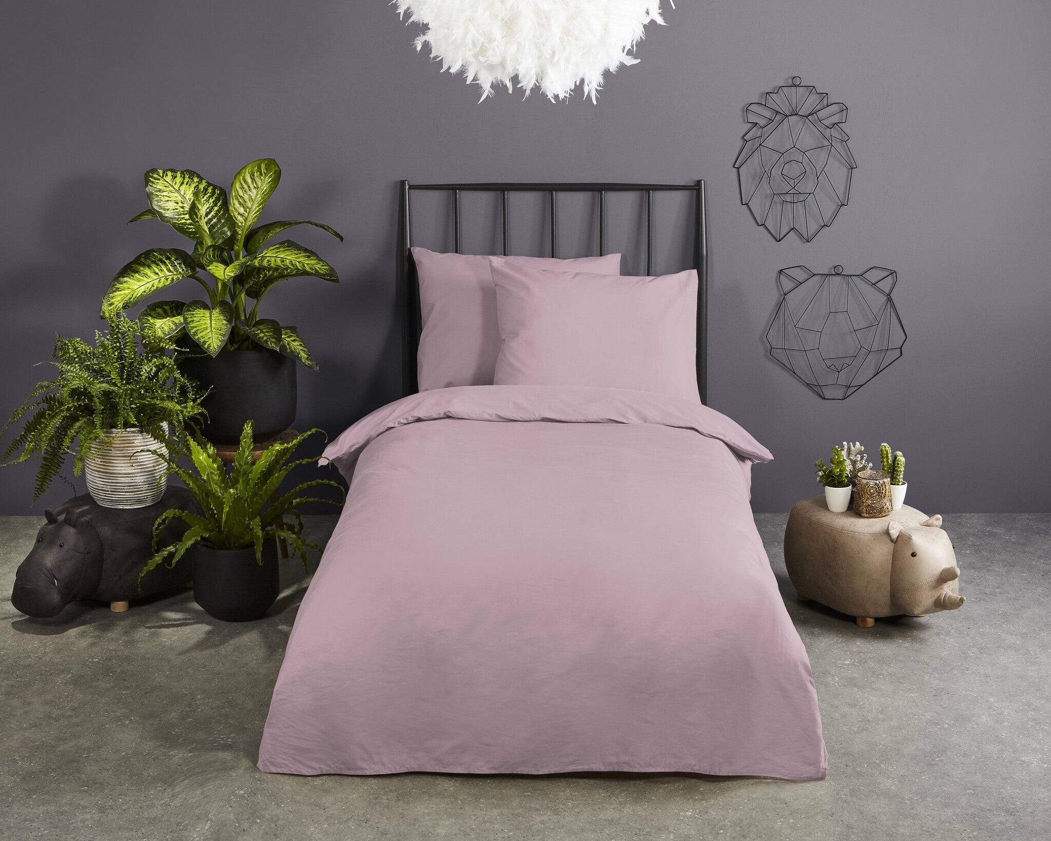 Peuter dekbedovertrek uni Soft Pink - katoen - juniorbed (120x150 + 60x70 cm)
