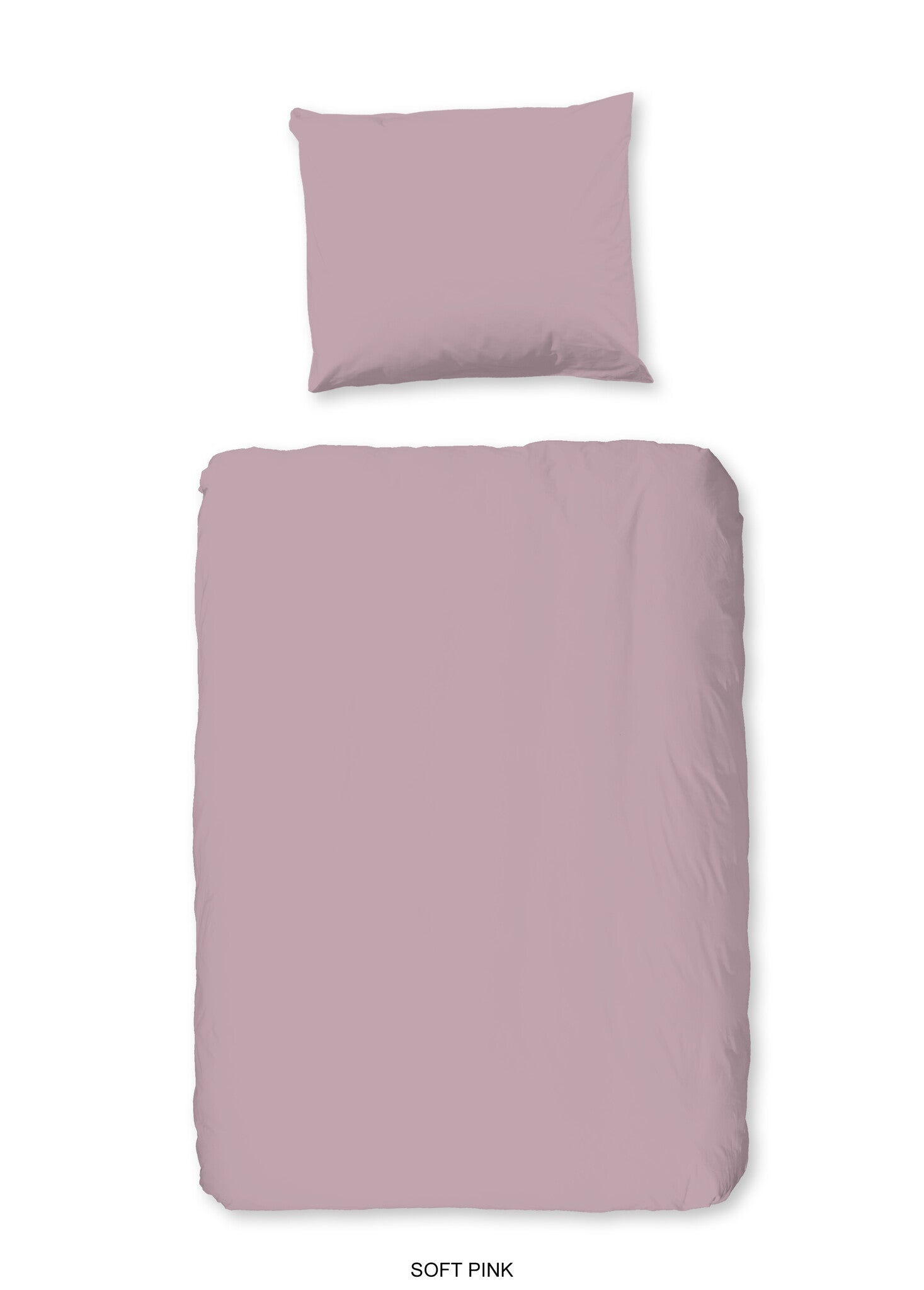 Peuter dekbedovertrek uni Soft Pink - katoen - juniorbed (120x150 + 60x70 cm)