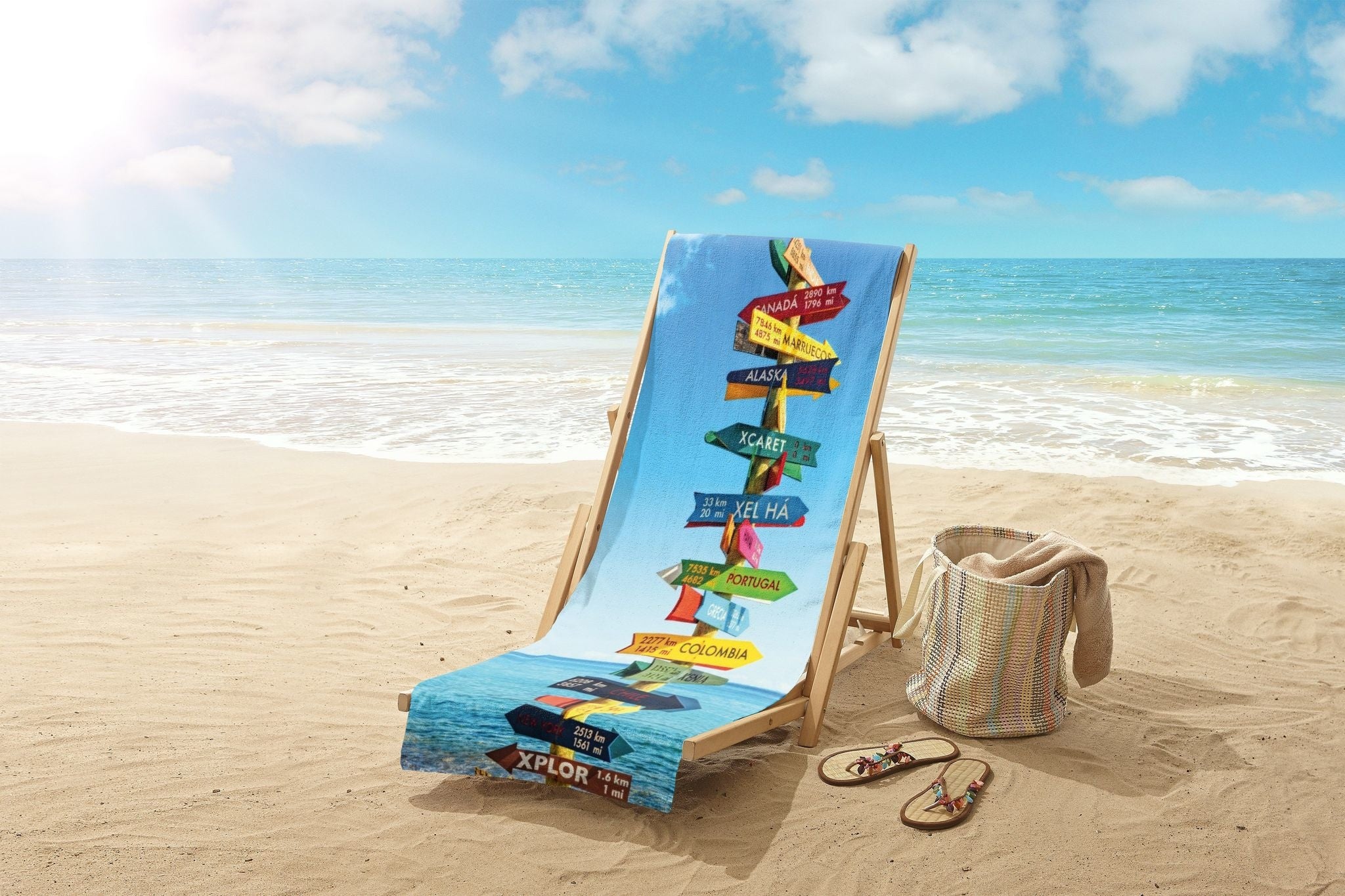 Strandlaken Beach Sign - handdoek 100x180 cm