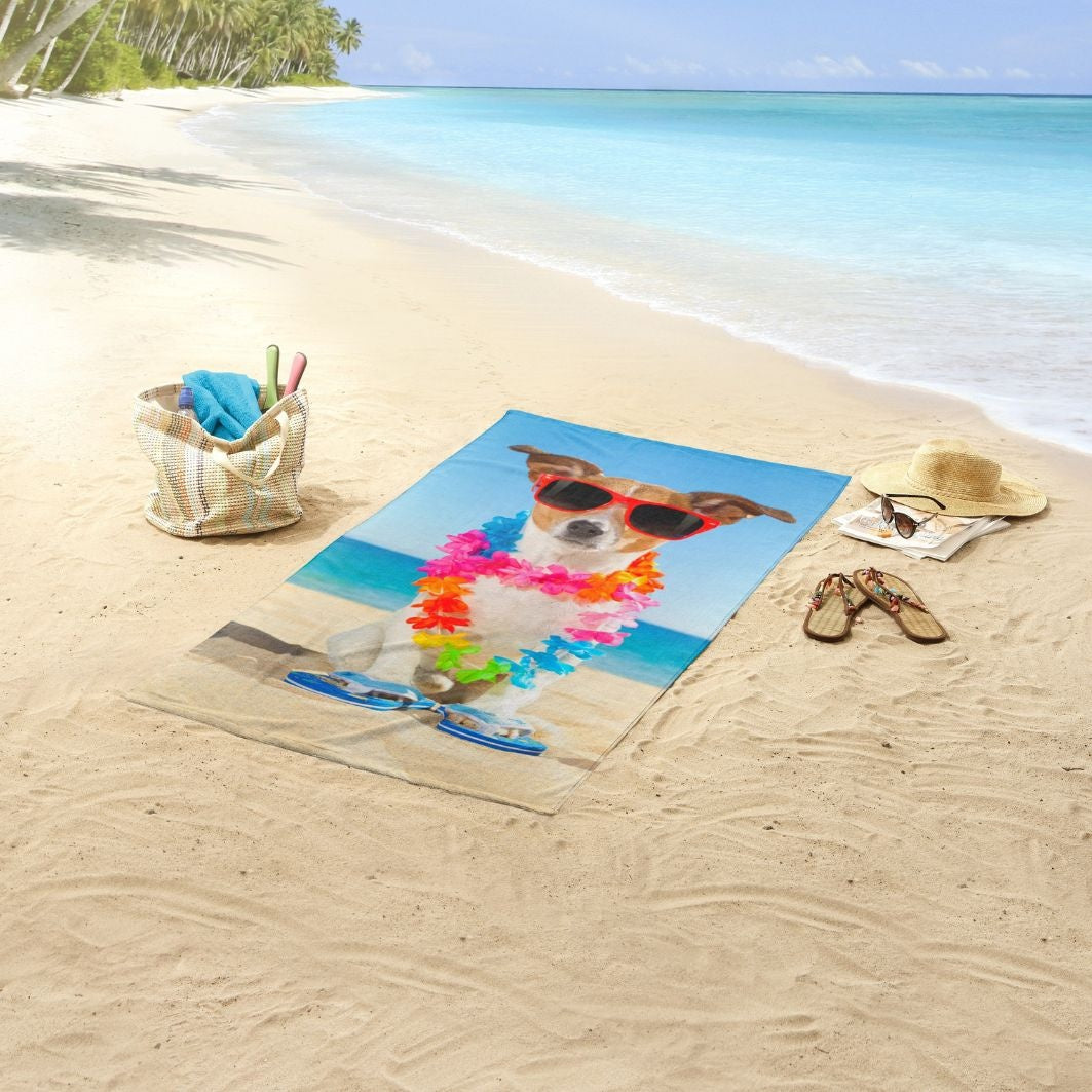 Strandlaken Jack Russel - handdoek 75x150 cm