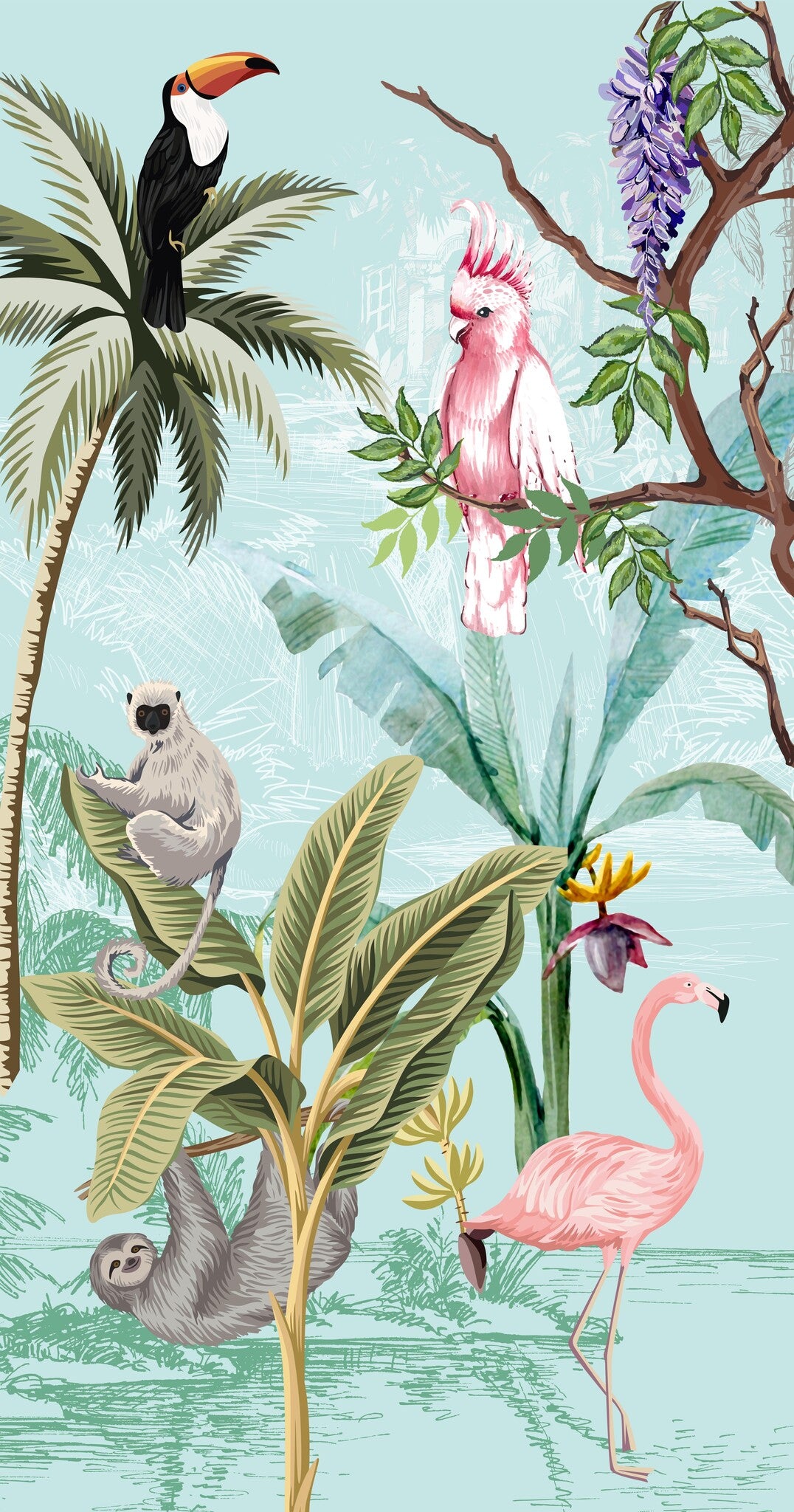 Strandlaken Paradise jungle - handdoek 75x150 cm