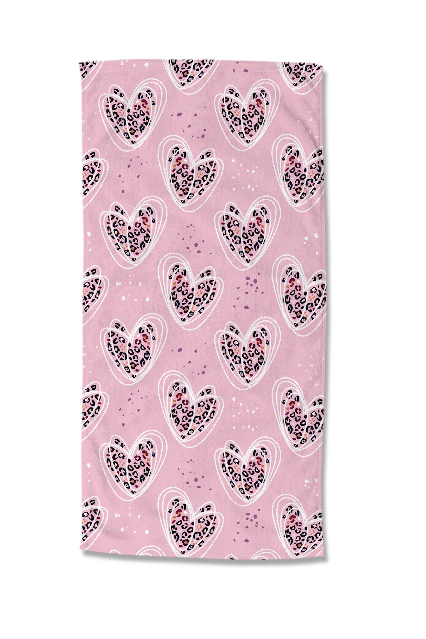 Strandlaken Pink Heart - handdoek 75x150 cm