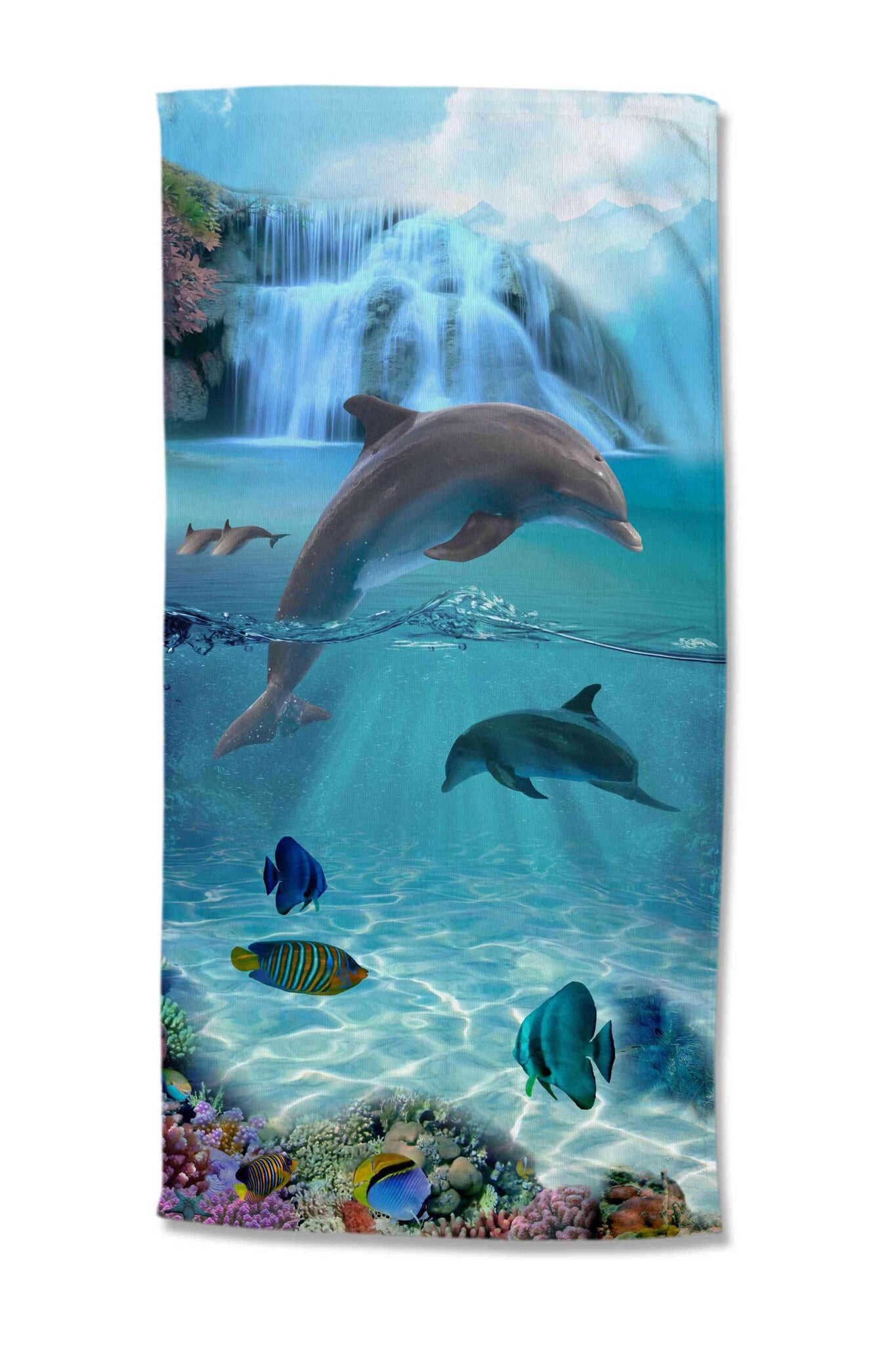 Strandlaken Dolfijnen - handdoek 75x150 cm