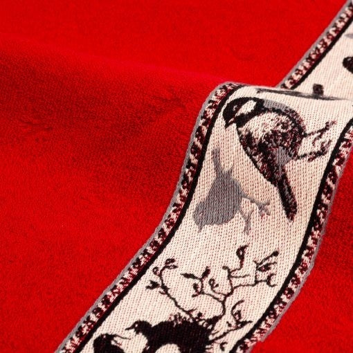 Handdoek Vogels rood