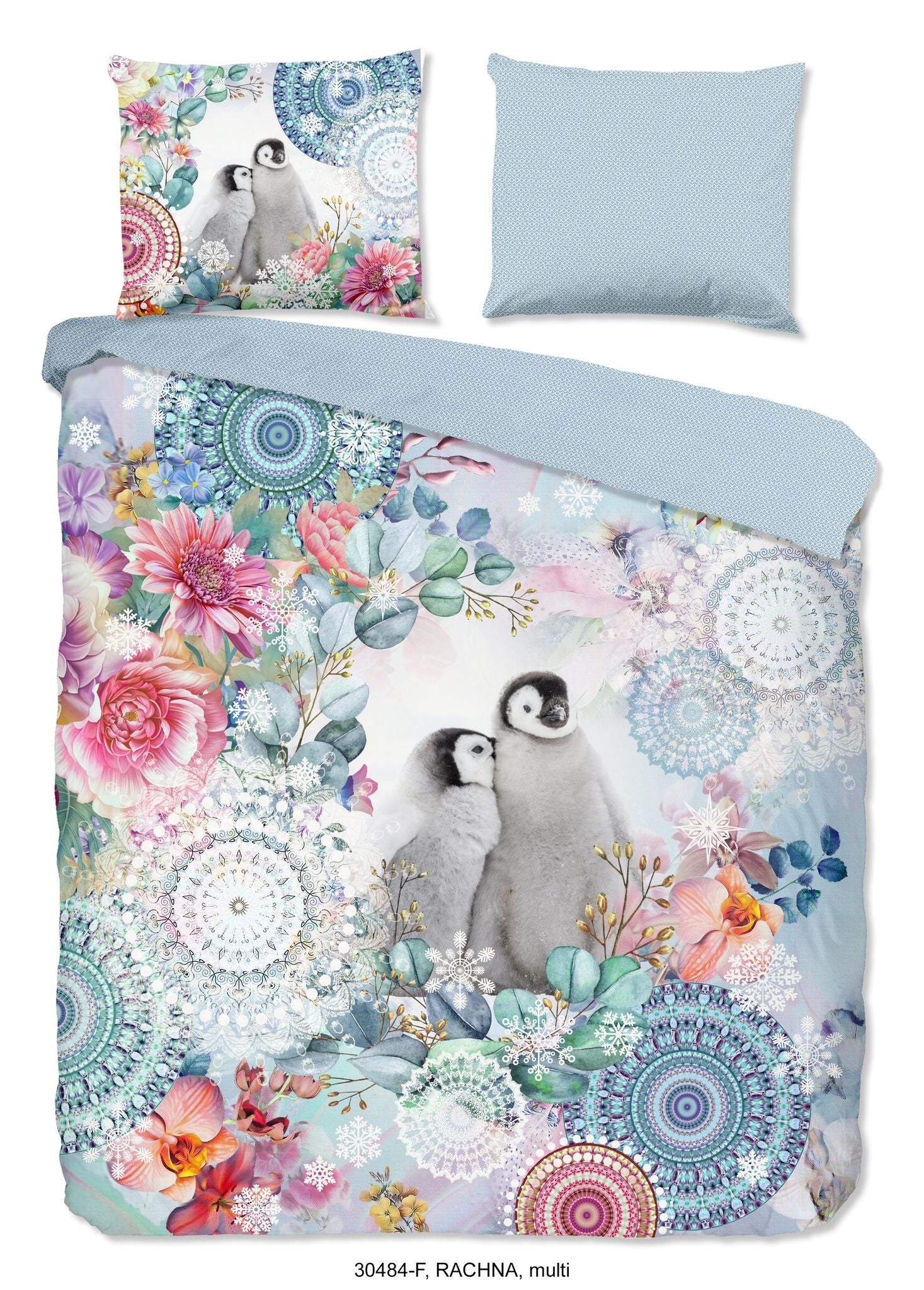 HiP dekbedovertrek Rachna pinguïns - Flanel - 1-persoons (140x220 + 60x70cm)