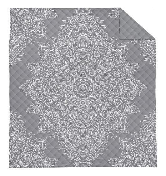 Bedsprei Mandala grijs