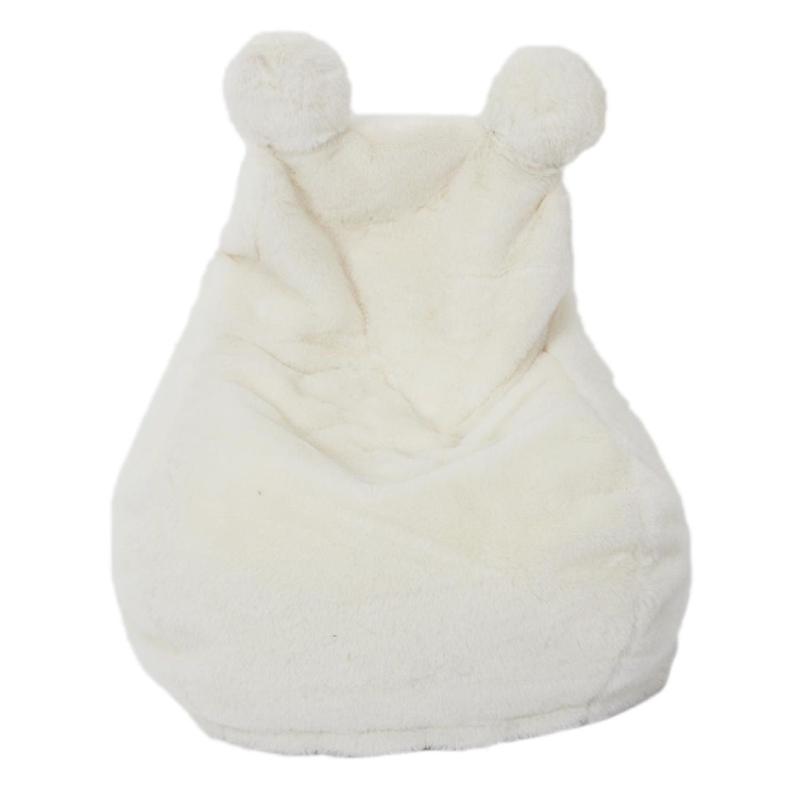 Kinder zitzak van imitatiebont wit voor kinderkamer