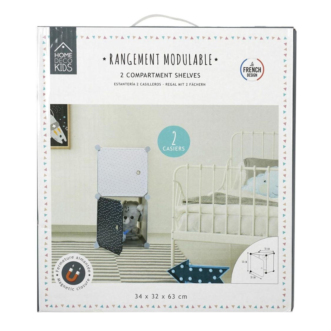 Opbergkubus - 2 stuks 30x30 cm - grijs