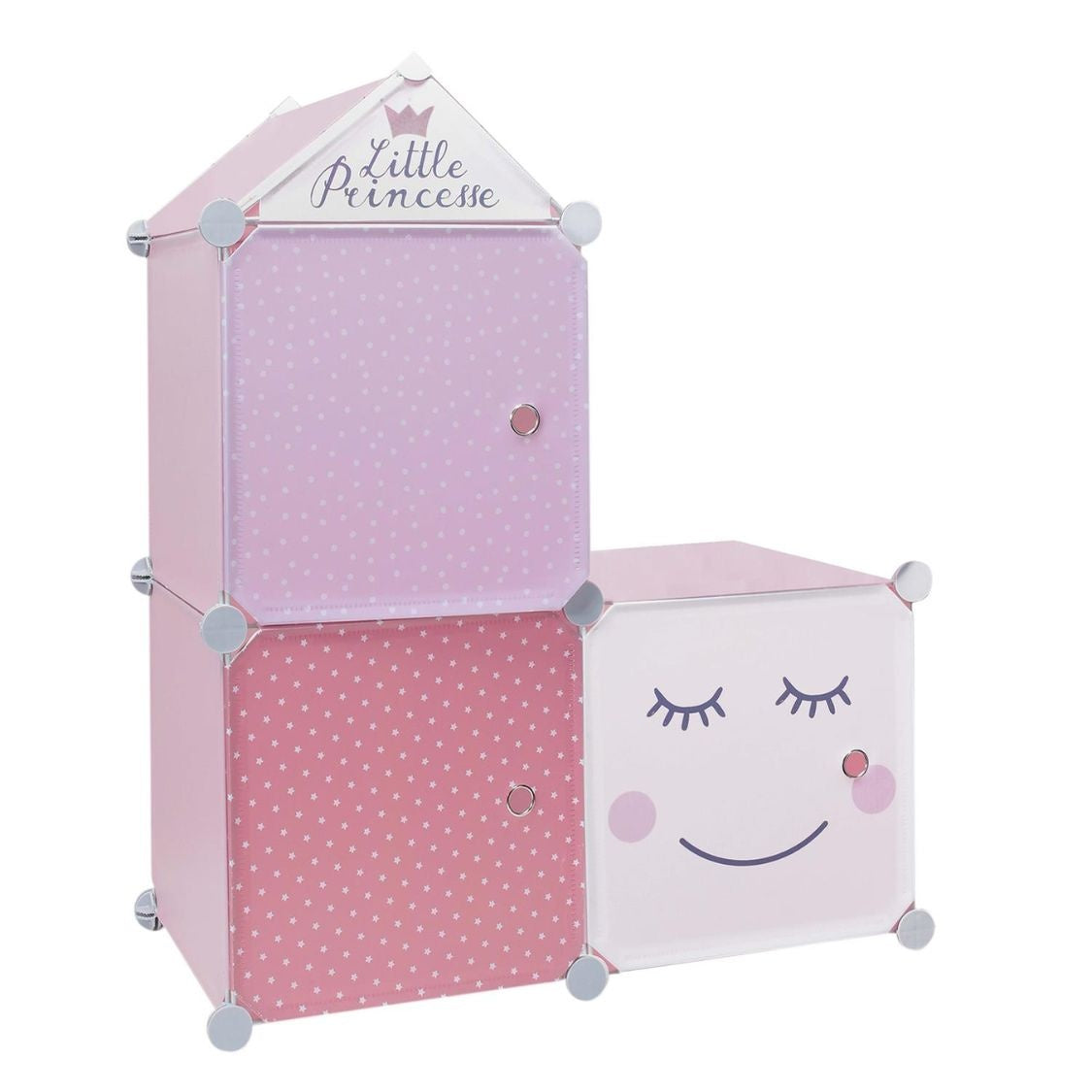 Opbergkubus Little Princesse - 3 stuks 30x30 cm - roze