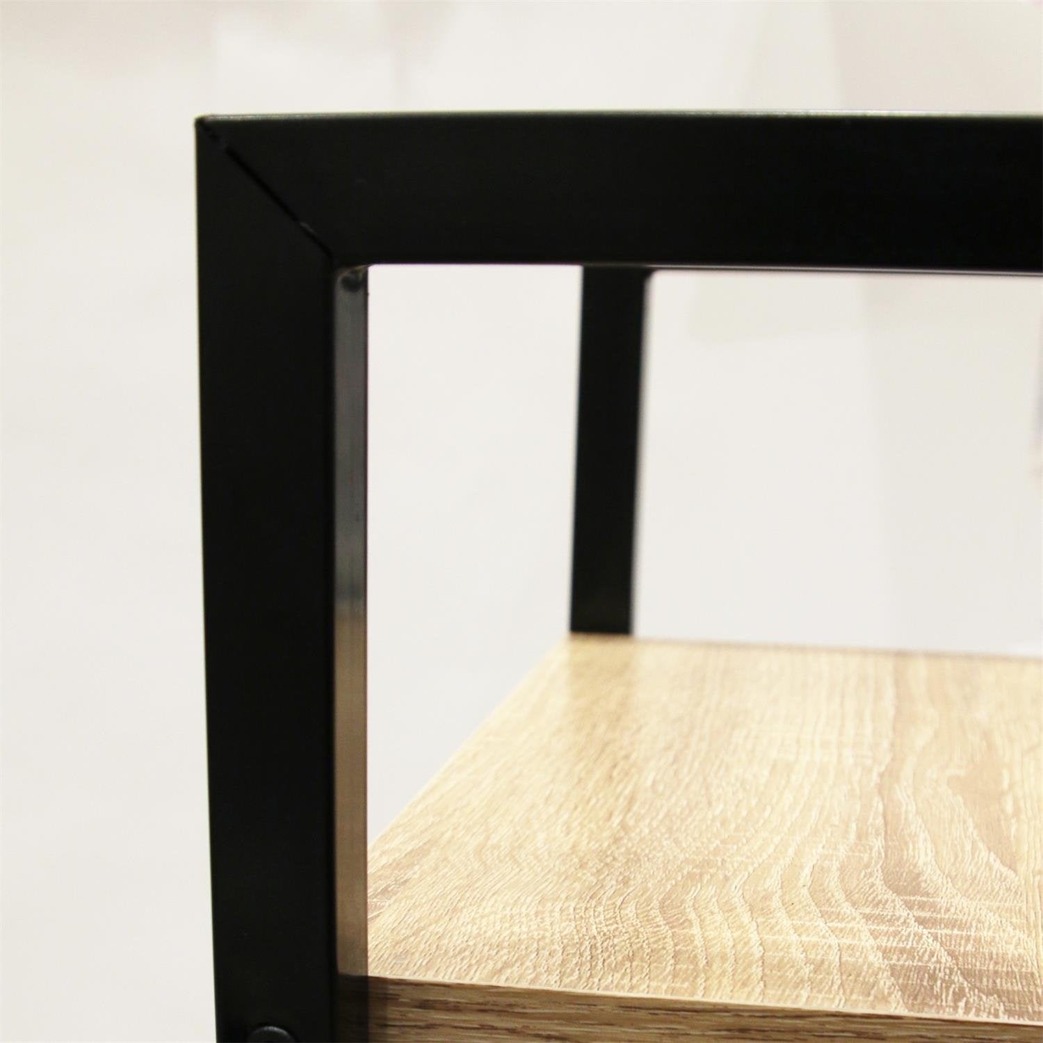 Wandrek met 4 lagen - Boekenkast - Houten planken met zwart metaal frame
