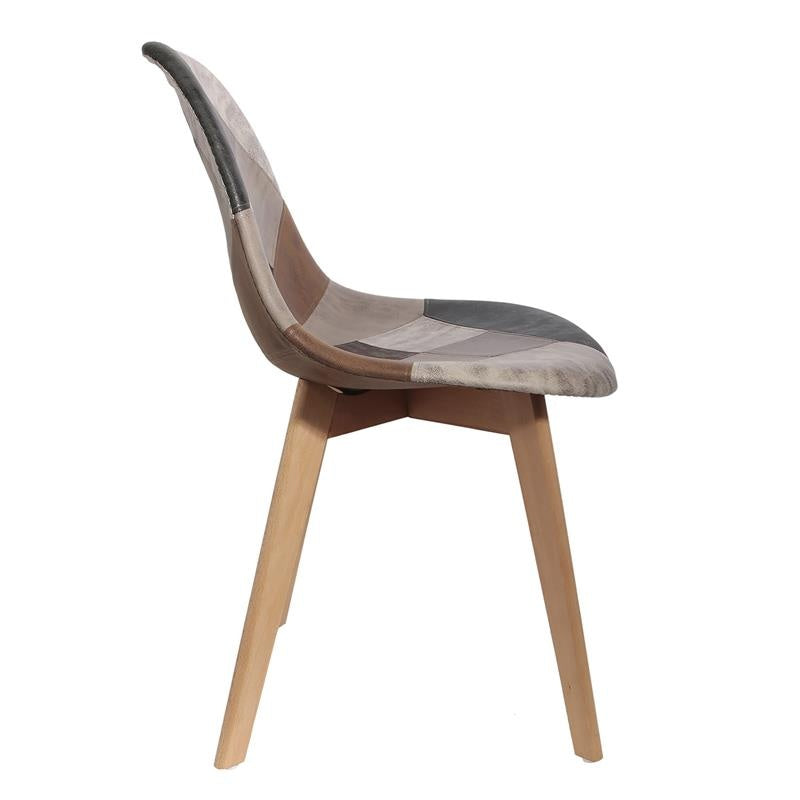 Patchwork stoel - grijs - taupe
