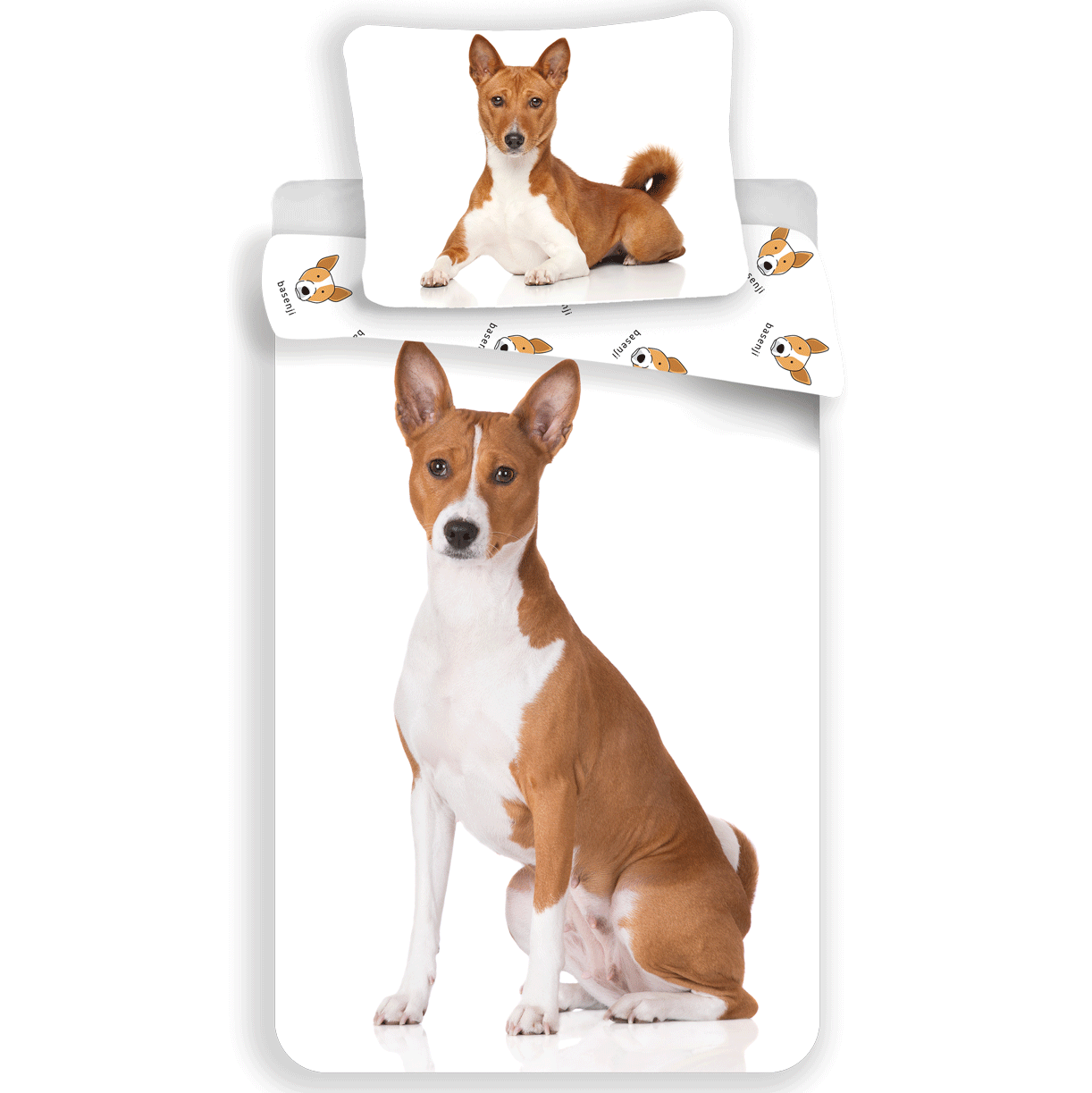 Derdekbedovertrek Basenji - Katoen - 1-persoons (140x200 + 70x90 cm)