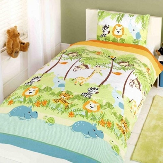 Studio Kids junior dekbedovertrek Jungle Boogie - blended katoen - 120x150 + 40x60 cm