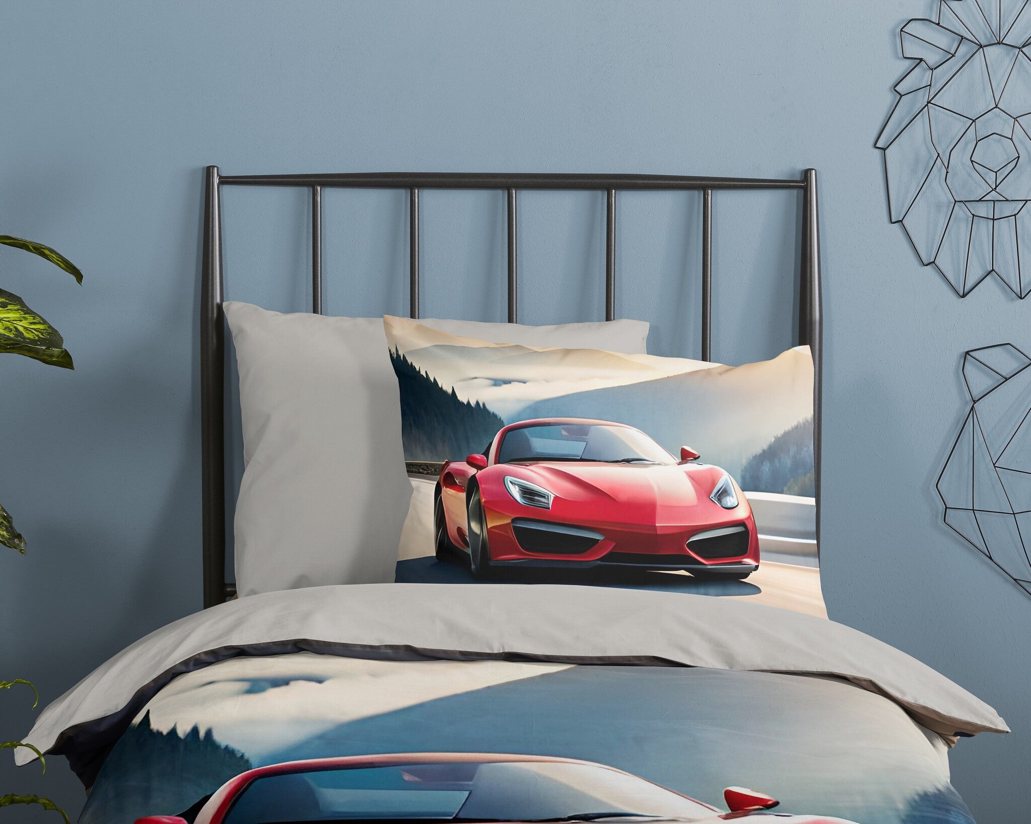 Good morning dekbedovertrek Cabrio - auto - Katoen - 1-persoons (140x220 + 60x70 cm)