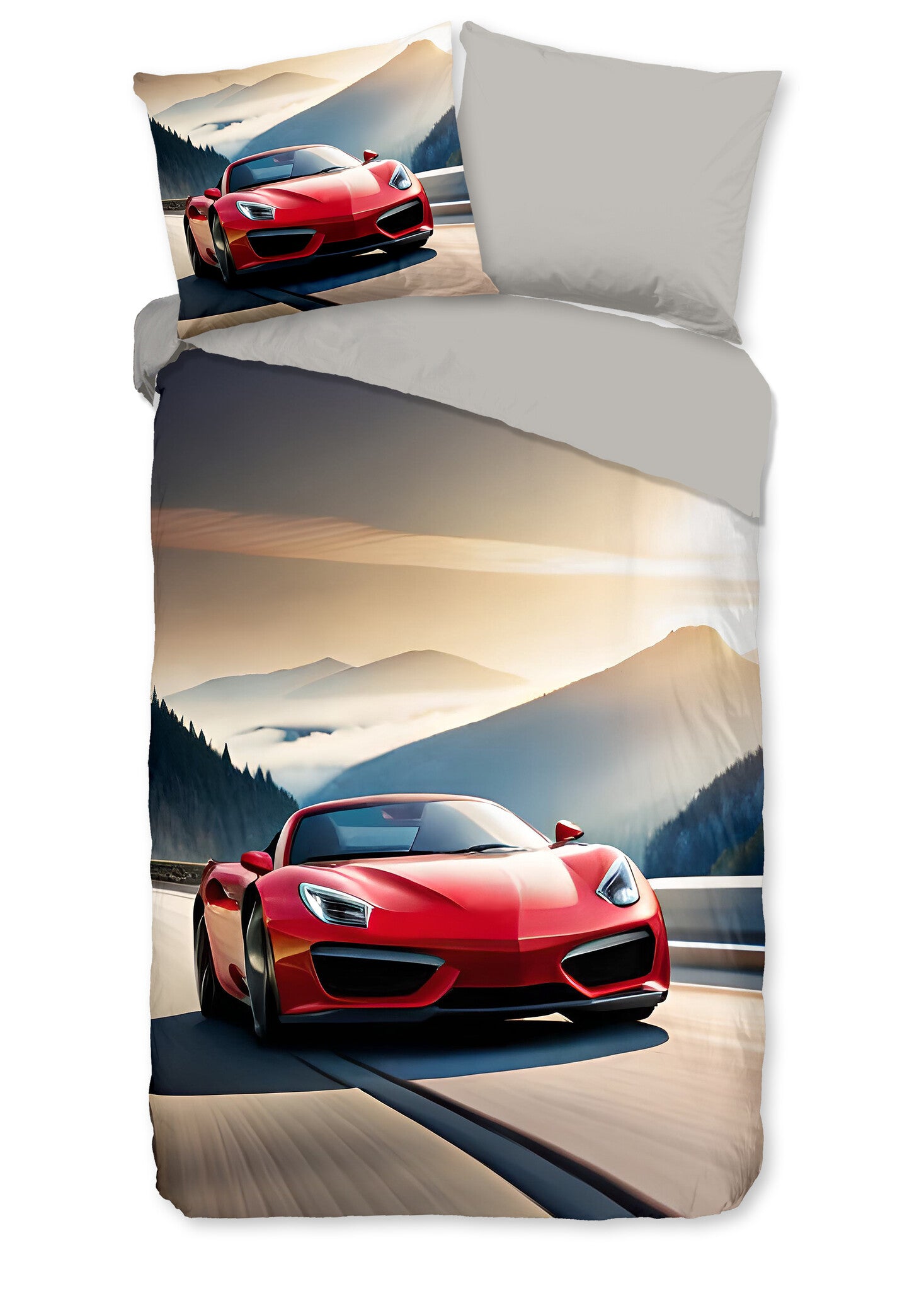 Good morning dekbedovertrek Cabrio - auto - Katoen - 1-persoons (140x220 + 60x70 cm)