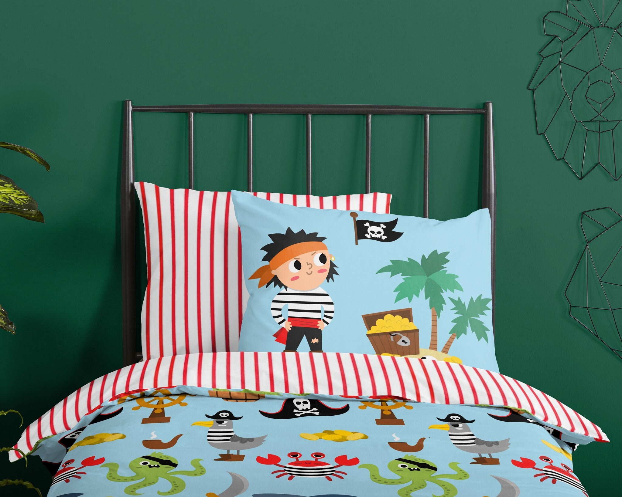 Katoen kinderdekbedovertrek Caribbean - 1-persoons (140x220 + 60x70 cm)