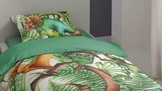Kinderdekbedovertrek Prehistory Dino - Katoen - 1-persoons (140x220 + 60x70 cm)