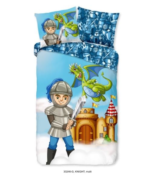 Kinderdekbedovertrek Knight - katoen - 1-persoons (140x220 + 60x70 cm)