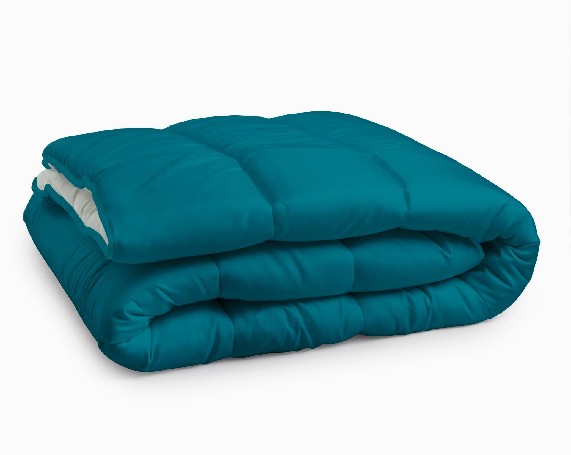 All in one lazy dekbed - Dekbed en overtrek in 1 - Grijs/Indigo