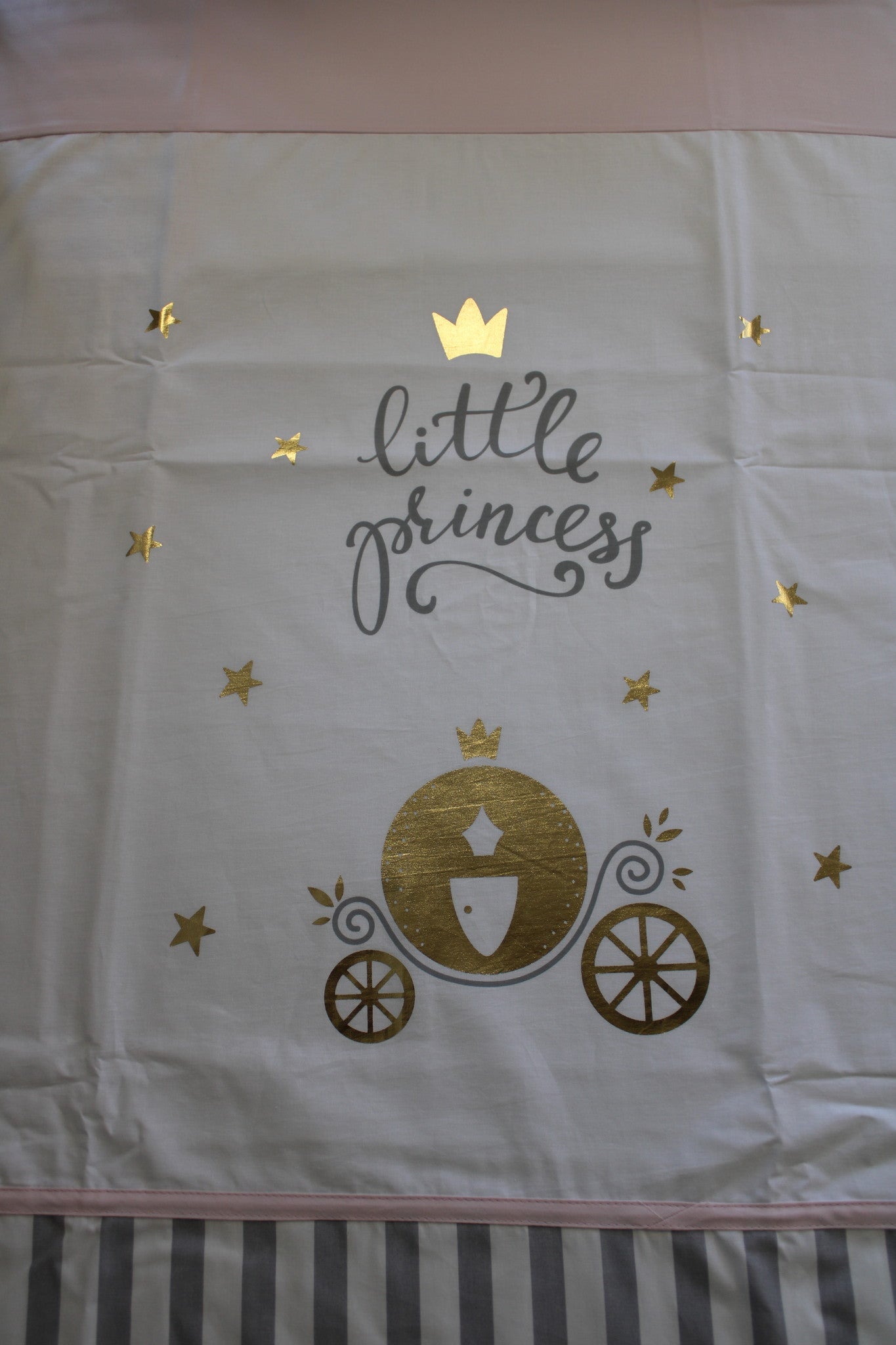 Ledikant dekbedovertrek set - Little princess - gestreept - katoen
