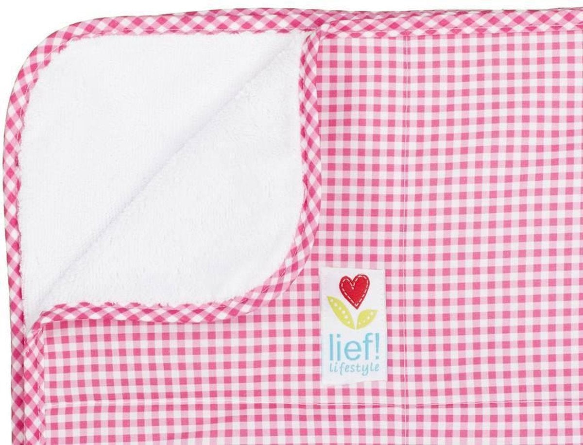 Lief! Vichy - Deken - 75x100 cm - Roze