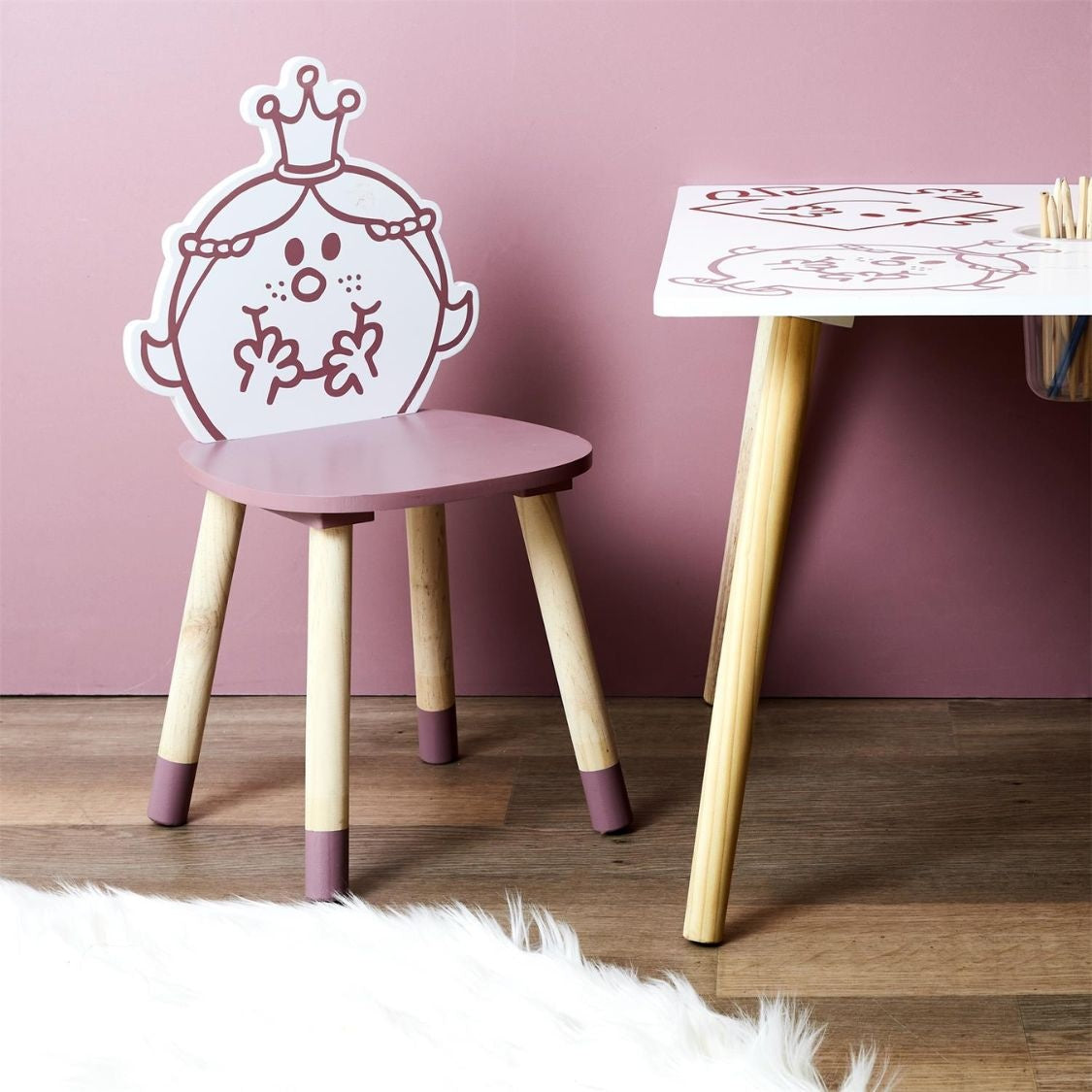 Kinderstoel Madame Princesse - roze
