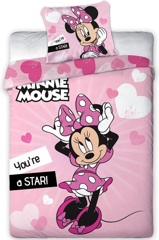 Minnie Mouse dekbedovertrek Star - microvezel - 140x200 + 63x63 cm