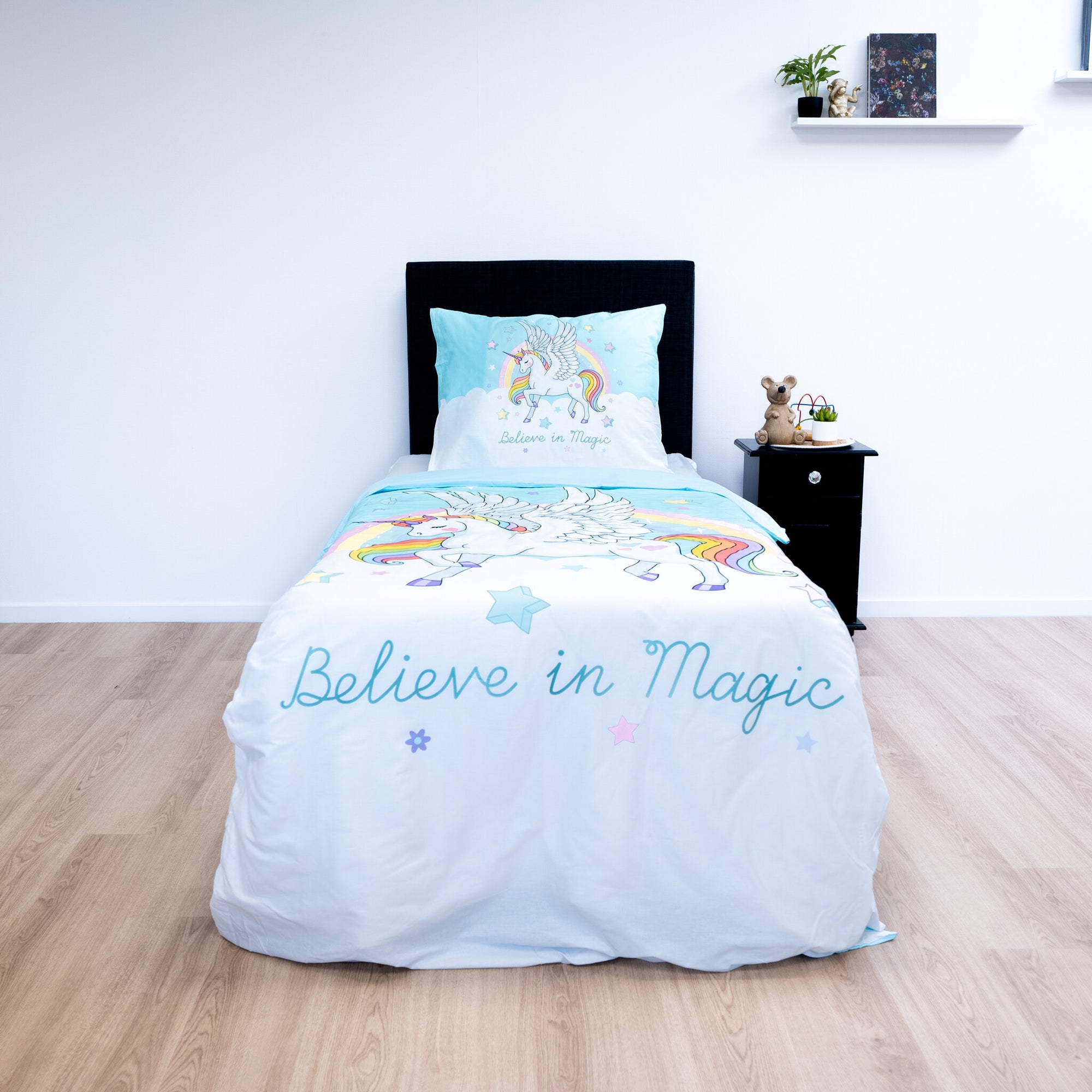 Kinderdekbedovertrek Believe in magic - Katoen - 1-persoons (140x220 + 60x70 cm)