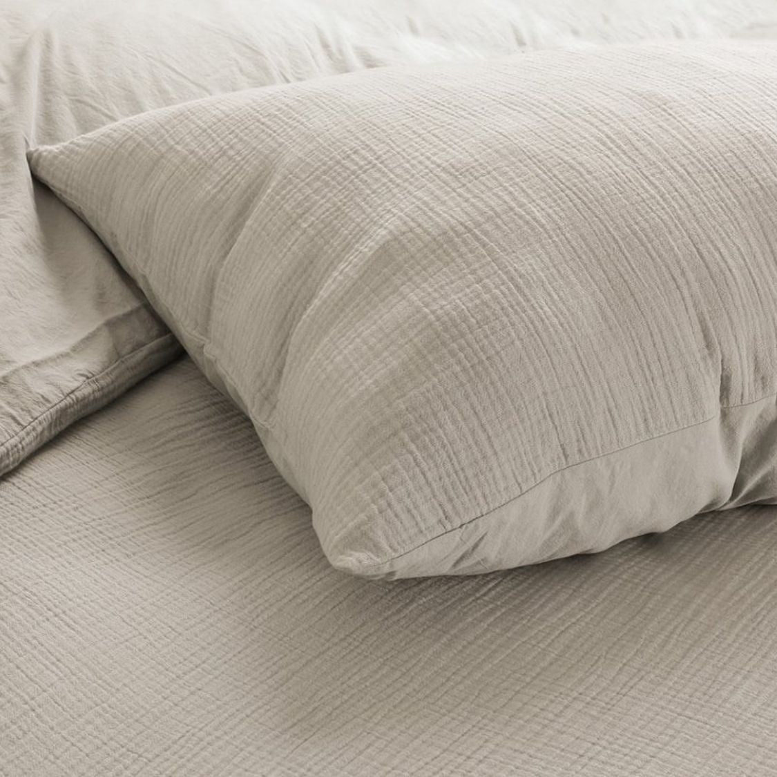 B-keus Katoen percal dekbedovertrek Rome - Zand - Mousseline - 200x220 + 2st 60x70 cm