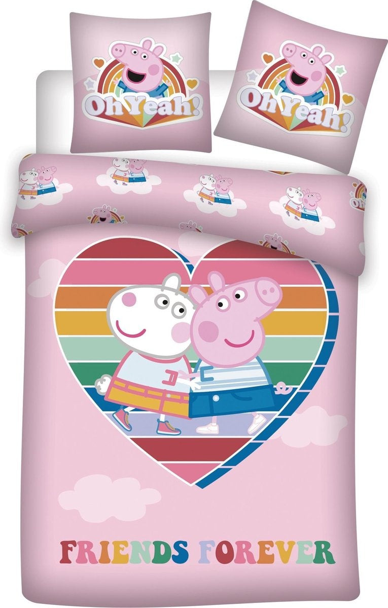Kinderdekbedovertrek Hart - Microvezel - eenpersoons (140x200 + 65x65 cm)