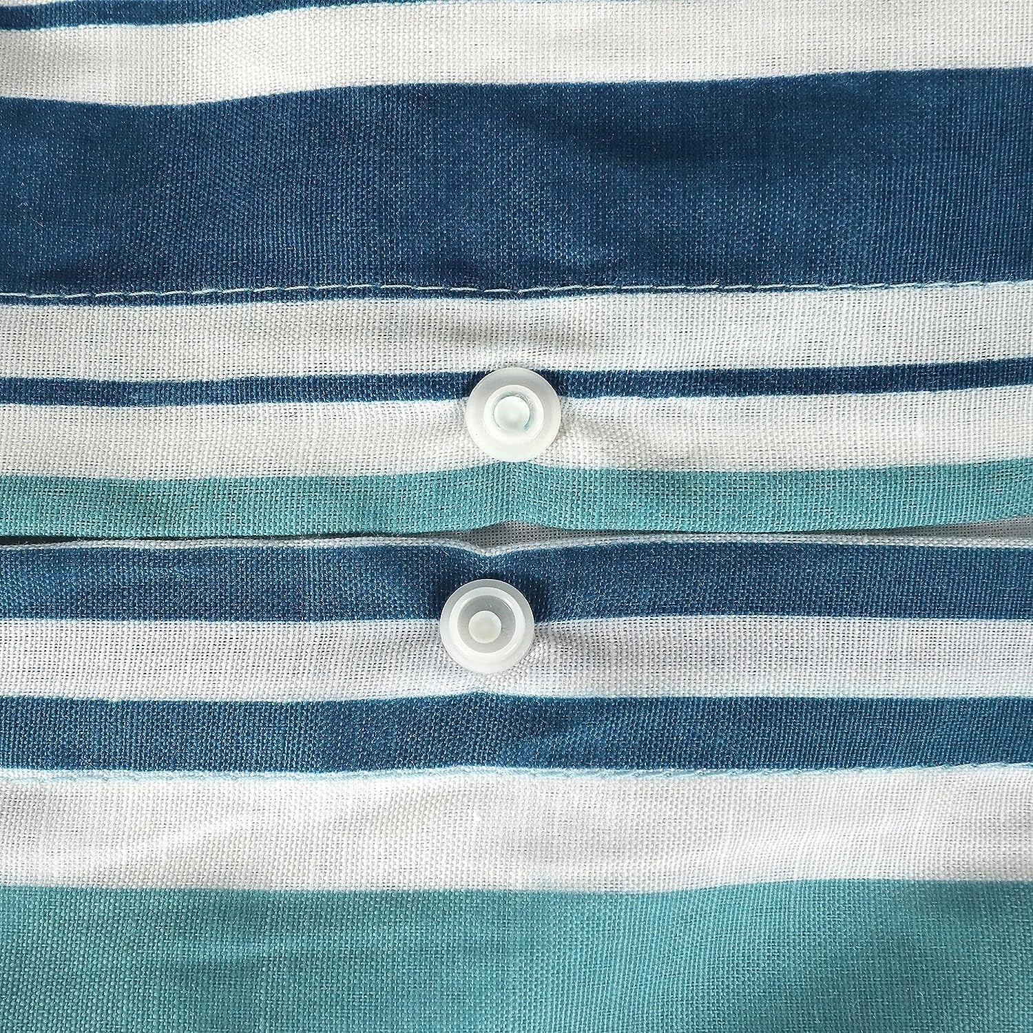 Dekbedovertrek Banded stripe - gestreept - blauw - polykatoen - 1-persoons (135x200 +50x75 cm)