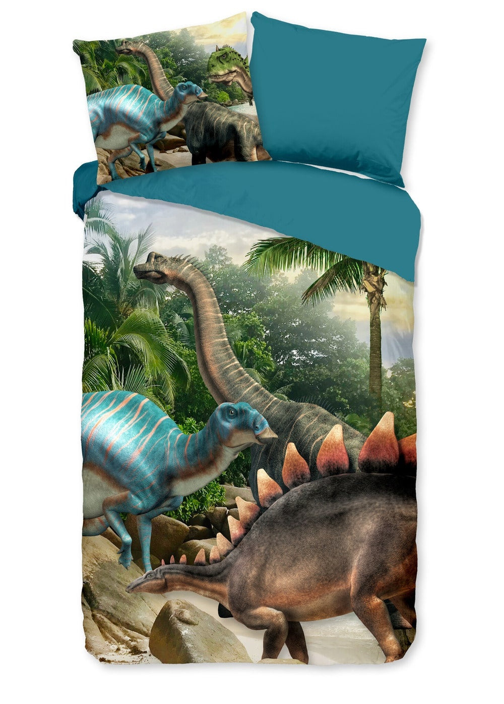 Dekbedovertrek Prehistory Dino - Microvezel - 1-persoons (140x220 + 60x70 cm)