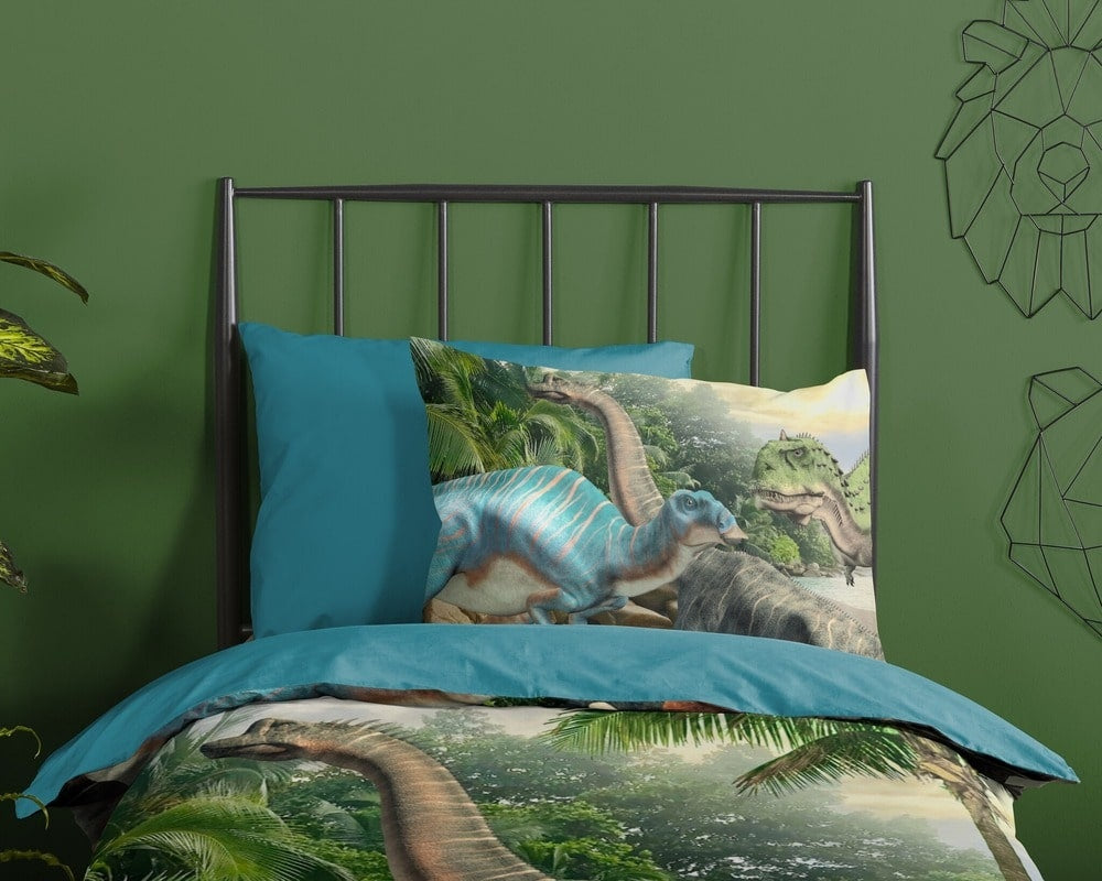 Dekbedovertrek Prehistory Dino - Microvezel - 1-persoons (140x220 + 60x70 cm)