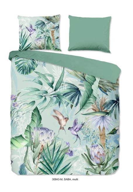 Pure dekbedovertrek Saba - groen - Microvezel - Lits-jumeaux (240x220 + 2st 60x70cm)