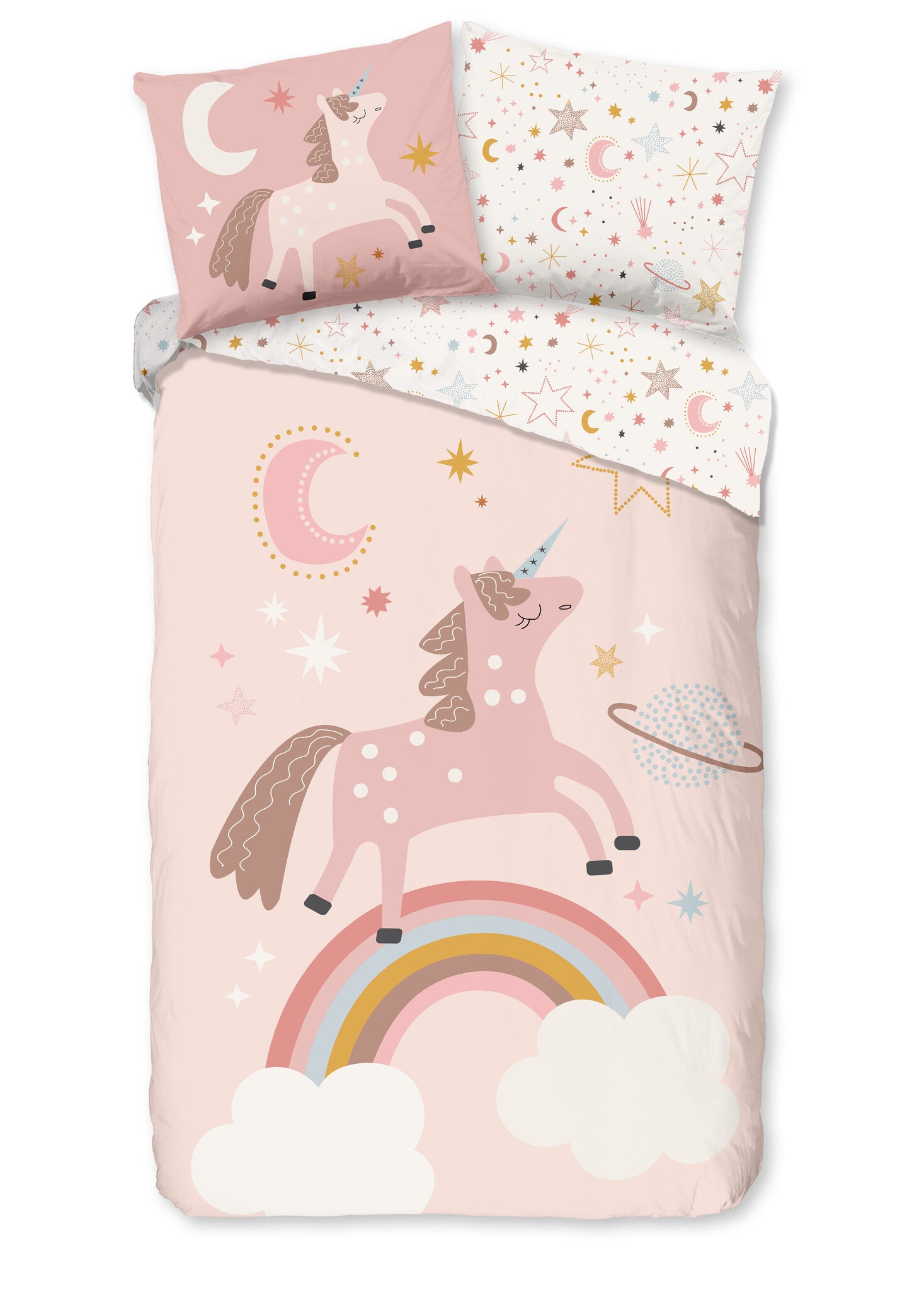 Kinderdekbedovertrek Unicorn - microvezel - 1-persoons (140x220 + 60x70 cm)