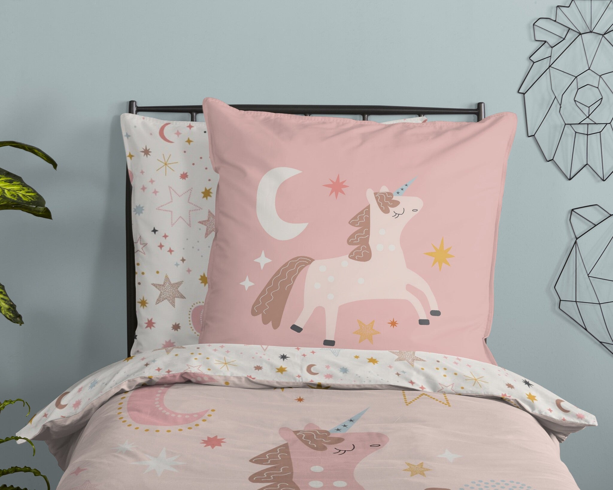 Kinderdekbedovertrek Unicorn - microvezel - 1-persoons (140x220 + 60x70 cm)